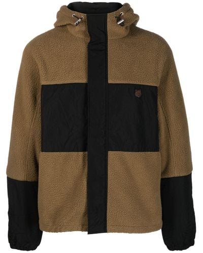 Maison Kitsuné Kapuzenjacke mit Fuchs-Patch - Schwarz