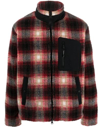 Woolrich Fleece Check-pattern Jacket - Black