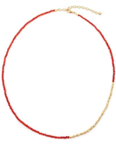 Monica Vinader Mini Nugget Gemstone Beaded Necklace - White