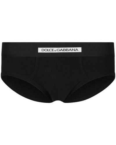Dolce & Gabbana Logo-waistband Jersey Trunks - Black