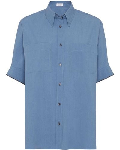 Brunello Cucinelli Kurzärmeliges Hemd - Blau
