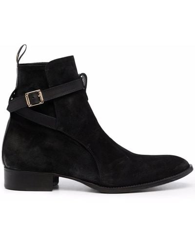 Giuliano Galiano Buckled Strap Ankle Boots - Black