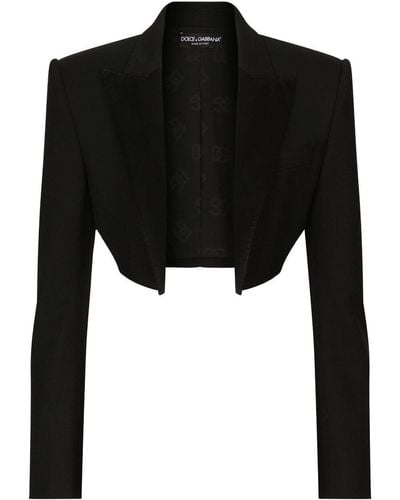 Dolce & Gabbana オープンフロント クロップドジャケット - ブラック