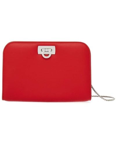 Ferragamo Wanda Leather Mini Bag - Red