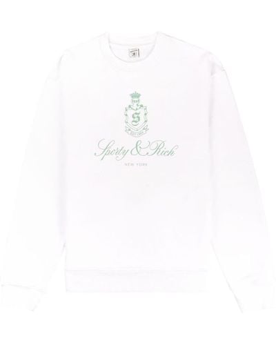 Sporty & Rich Vendome Cotton Sweatshirt - White