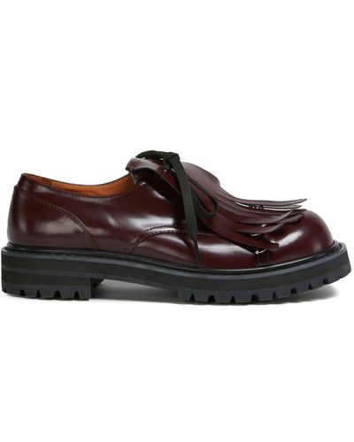 Marni Dada Leather Lace-up Shoes - Brown