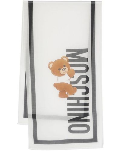 Moschino Écharpe à imprimé Teddy Bear - Blanc