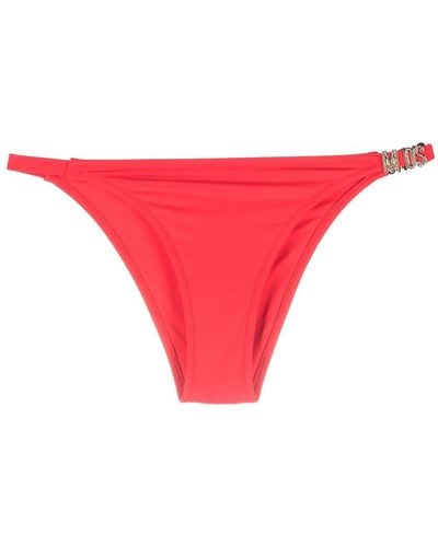 Moschino Slip bikini con placca logo - Rosso