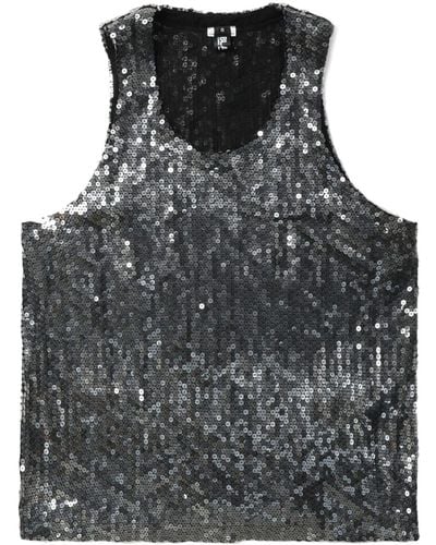 COMME DES GARÇON BLACK Sequin-embellished Scoop-neck Vest - Black