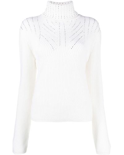 Genny Stud-embellished Wool Sweater - White