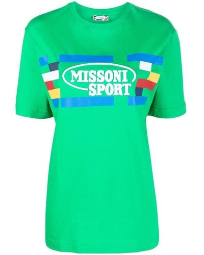 Missoni T-shirt Met Logoprint - Groen