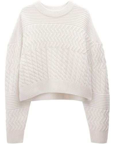 Filippa K Boxy Paneled Wool Sweater - White