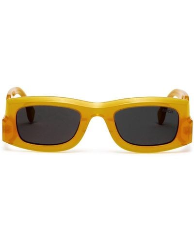 Marcelo Burlon Gafas de sol Cirsium con montura rectangular - Amarillo
