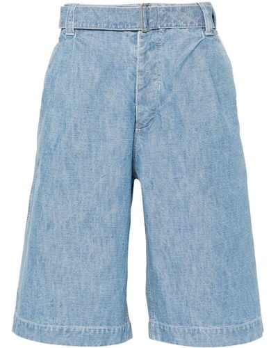 KENZO Jeans-Shorts mit Bundfalten - Blau