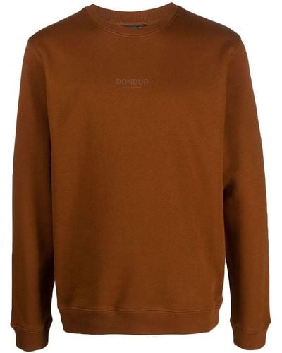 Dondup Sweater Met Logoprint - Bruin