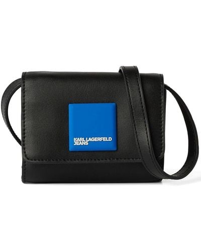 Karl Lagerfeld Tech Leather Nano Bag - Blue