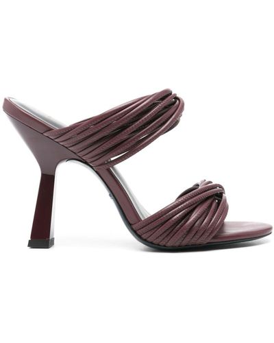 Patrizia Pepe 100mm Leather Sandals - Brown