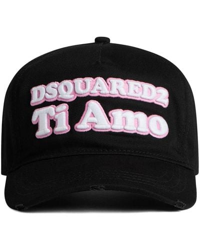 DSquared² Logo-embroidered Cotton Cap - Black