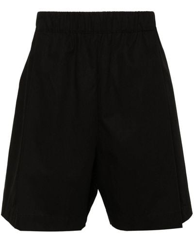 Laneus Elasticated-waist Cotton Shorts - Black