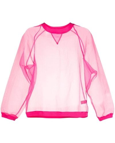 Cynthia Rowley Crew-neck Organza Sweatshirt - Pink