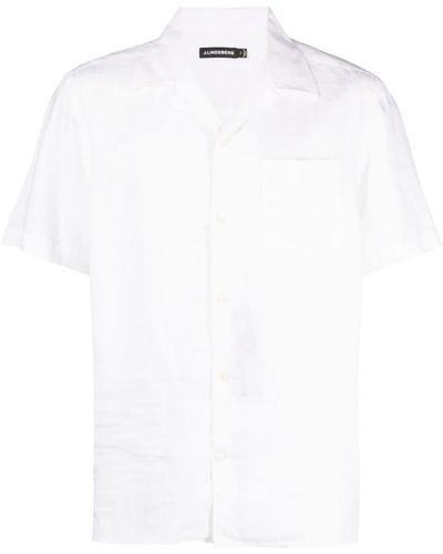 J.Lindeberg Short-sleeve Linen Shirt - White