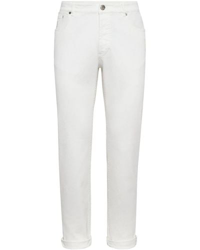 Brunello Cucinelli Klassische Straight-Leg-Jeans - Weiß