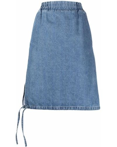 Sunnei Side-tie Detail Denim Skirt - Blue