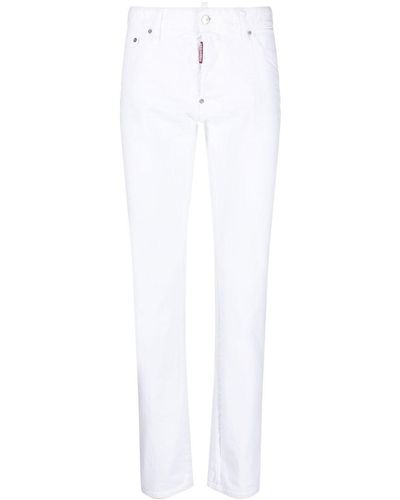 DSquared² Slim-Fit-Jeans mit Logo-Patch - Weiß