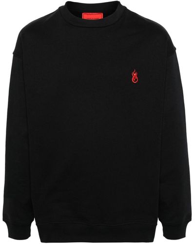 Vision Of Super Embroidered-logo Cotton Sweatshirt - Black