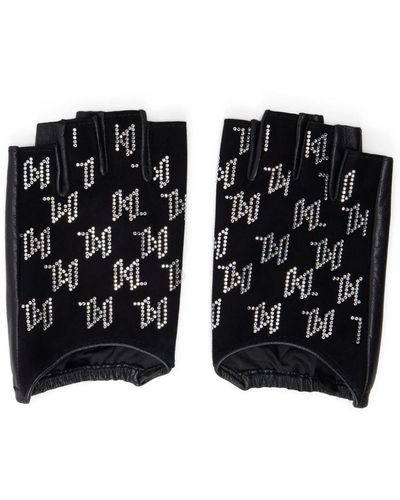 Karl Lagerfeld K/monogram Rhinestone-embellished Gloves - Black