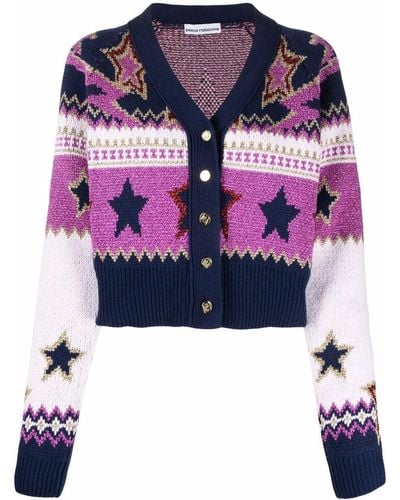 Rabanne Multicolored Metallic Star-knit Cardigan