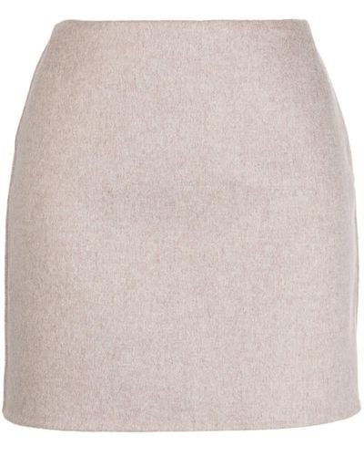 Michael Kors Melton Virgin Wool Skirt - Natural