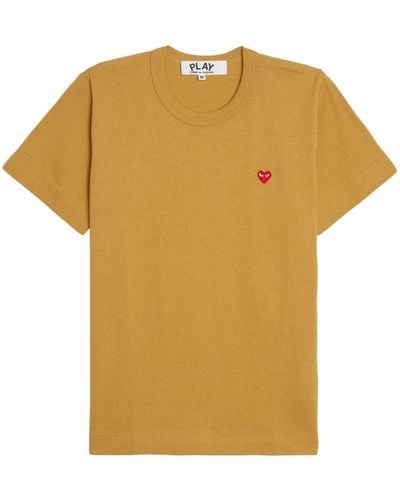 COMME DES GARÇONS PLAY Heart-patch Cotton T-shirt - Yellow