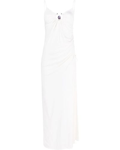 Christopher Esber Duality Orbit Ruched Maxi Dress - White