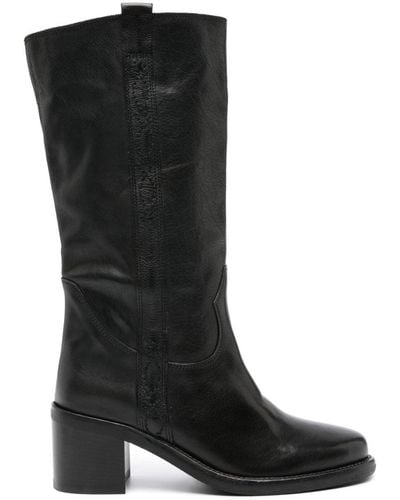 Ash Penelope 70mm Leather Boots - Black