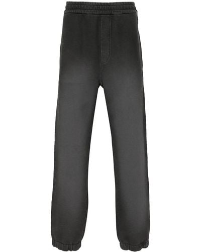 Fendi Faded-effect Cotton Track Trousers - Grey