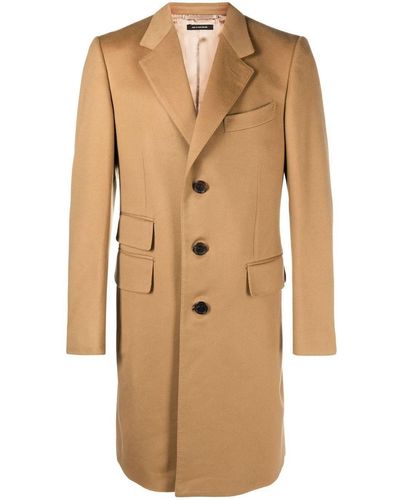 Tom Ford Neutral Single-breasted Cashmere Coat - Natural