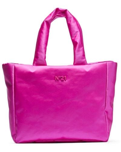 N°21 Puffy Handtasche aus Satin - Pink
