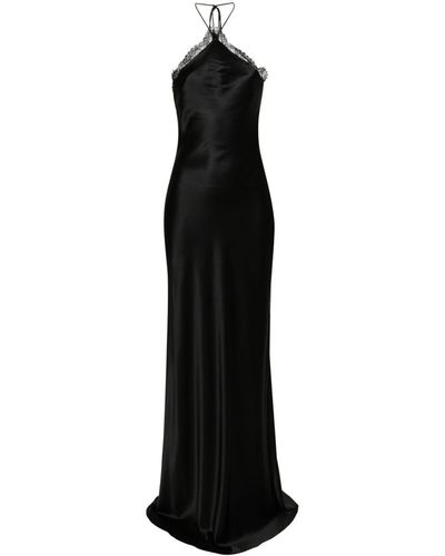 MANURI Mathilda Lace-trim Maxi Dress - Black