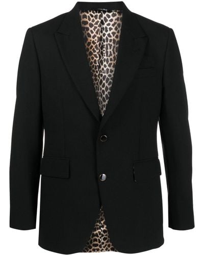 Eraldo Notched-lapel Single-breasted Blazer - Black