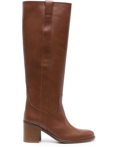 Via Roma 15 Knee-high Leather Boots - Brown