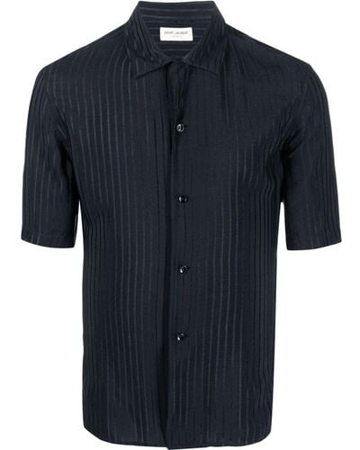 Saint Laurent Striped Short-sleeve Shirt - Blue