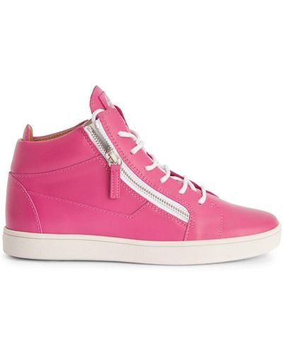 Giuseppe Zanotti Kriss High-top Leather Sneakers - Pink