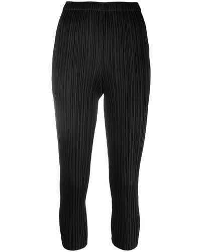 Pleats Please Issey Miyake Elasticated-waist Pleated Trousers - Black