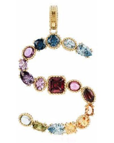 Dolce & Gabbana 18kt Rainbow Alphabet R Gelbgoldhalskette - Mettallic