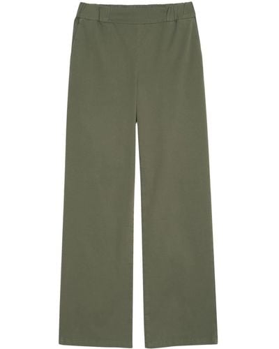 Anine Bing Koa Cotton Wide Trousers - Green