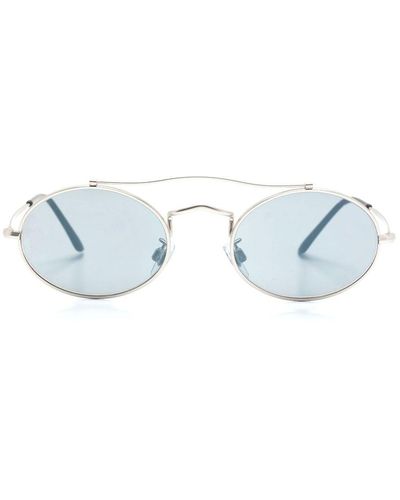 Giorgio Armani Double-bridge Round-frame Sunglasses - Blue