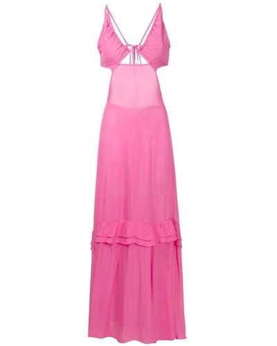 Amir Slama Cut-out Semi-sheer Maxi Dress - Pink