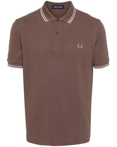 Fred Perry Logo-embroidered Polo Shirt - Brown