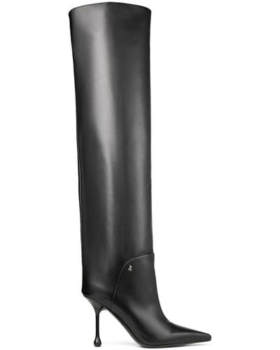 Jimmy Choo Cycas 95 Leather Over-the-knee Boots - Black